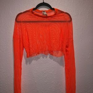 Fishnet Neon Orange Set